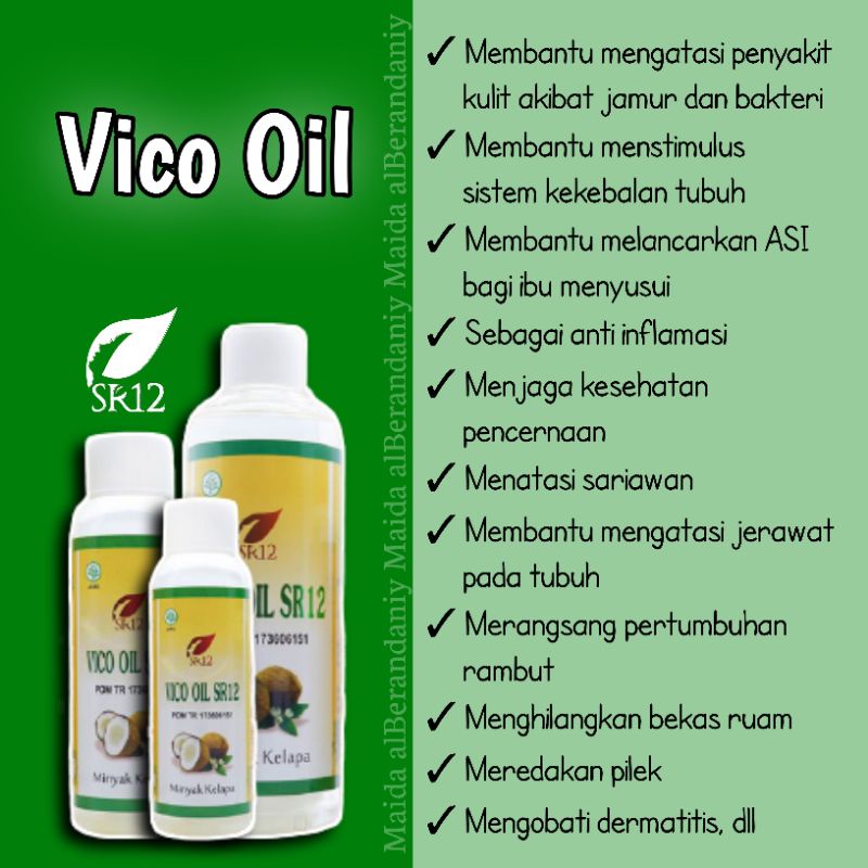 

VICO OIL SR12 / MINYAK KELAPA / MINYAK KELAPA ASLI