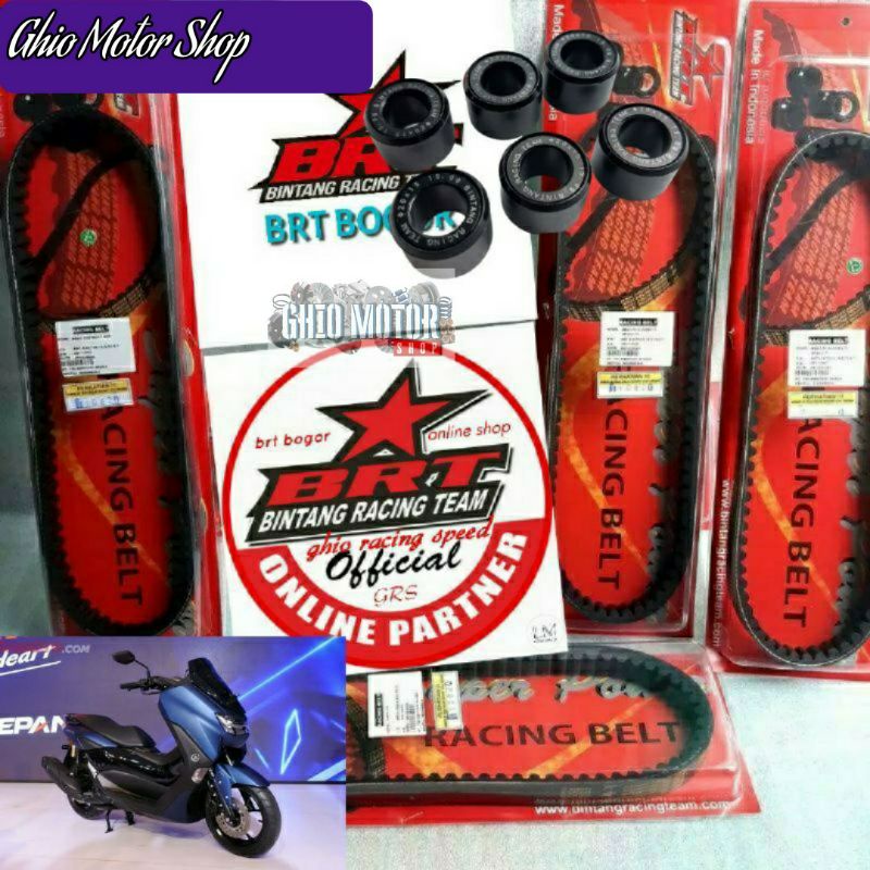 ROLLER + V BELT BRT AEROX /N MAX/ MIO M3/ SKYWAVE /FINO FI 125/SOUL GT 125FI /LEXI/ XEON GT 125 fi LOLER RORER LOLLER RACING FANBELT FANBEL PANBELT PANBEL FAN BELT PAN BELT V-BELT VANBEL SABUK CVT VBELT VBELT PANBEL MOTOR YAMAHA NMAX TDR KAWAHARA CLD LHK