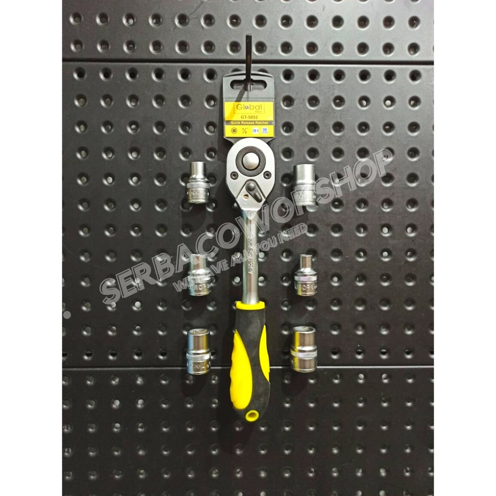Paket Gagang Rachet 1/2&quot; + Tekiro Mata Sock 6 PT 1/2&quot; 8-10-12-14-17-19 mm Termurah Berkualitas