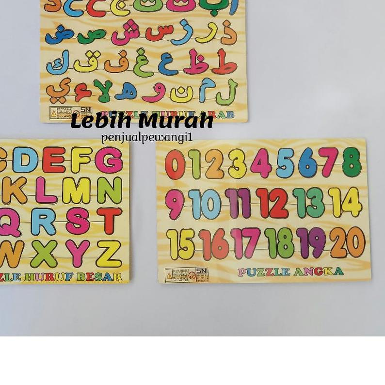 ➵ Hampers Mainan Edukasi Anak Puzzle Kayu Abjad Alphabet Huruf Angka Hijaiyah Mainan Anak Pazel Puze