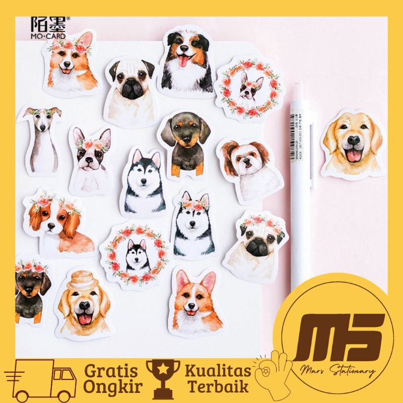 

[ 45 PCS ] Sticker Kawai Dog Cute | Stiker Anjing Lucu untuk Scrapbook Jurnal Diary | MarsStationary
