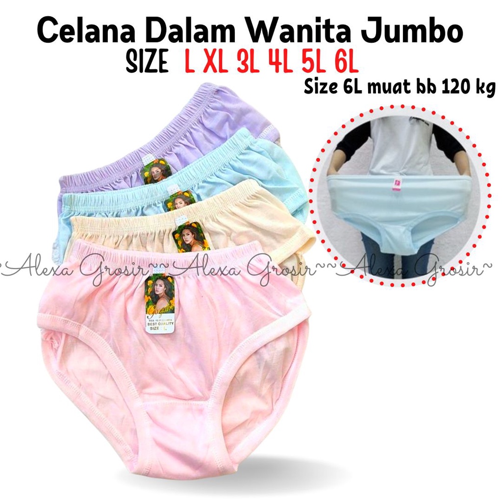 [ PREMIUM ] CELANA DALAM WANITA POLOS / CELANA DALAM WANITA KATUN LEMBUT MERK GAYATRI VIENNA MILLYA L XL 3L 4L 5L