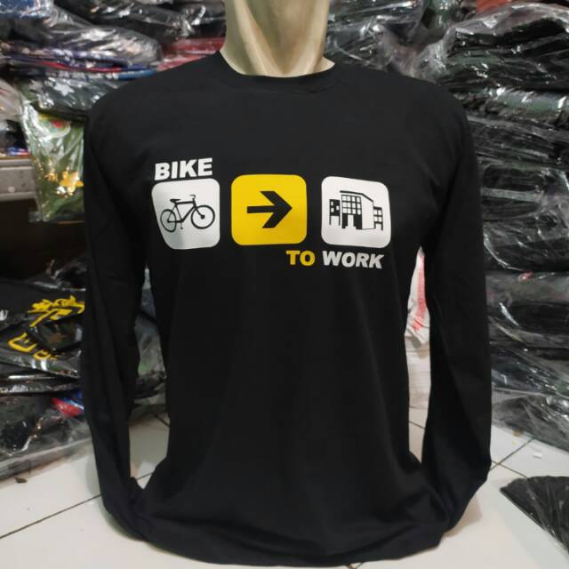 Kaos bike to work panjang / kaos gowes bike to work murah  / kaos sepeda bike to work murah pjg