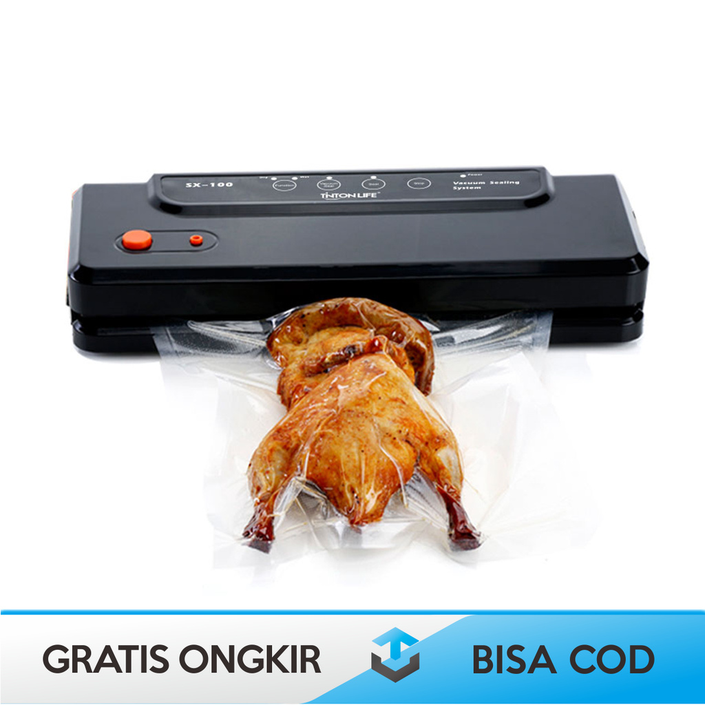 VACUUM SEALER MAKANAN BASAH DAN KERING PLASTIK ORIGINAL TINTON LIFE SX-100 - POMPA VACUUM SEALER