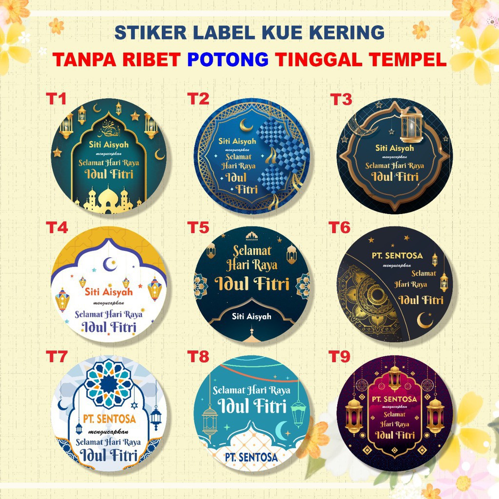 

Stiker Label Kue Kering | kue lebaran | Parcel Idul Fitri | Stiker Lebaran UKURAN 5x5 cm