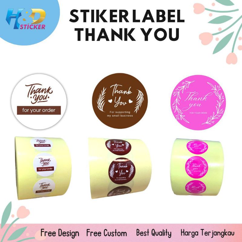 

READY STOCK Sticker Thank You / Stiker Terima Kasih / Stiker Label Merk /Stiker Custom / Makanan / Olshop / Murah