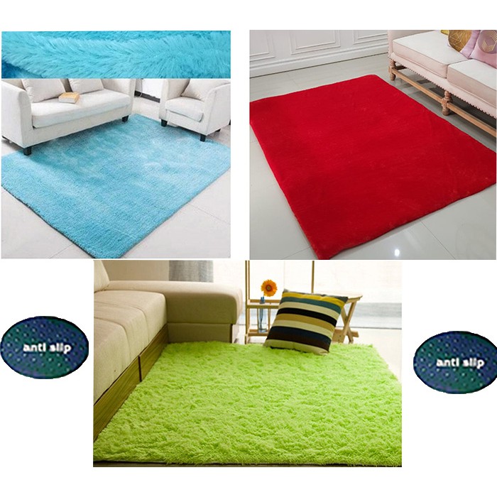 KARPET BULU 100x150x4 ANTI SLIP tidak rontok dan bagus di ruang tamu