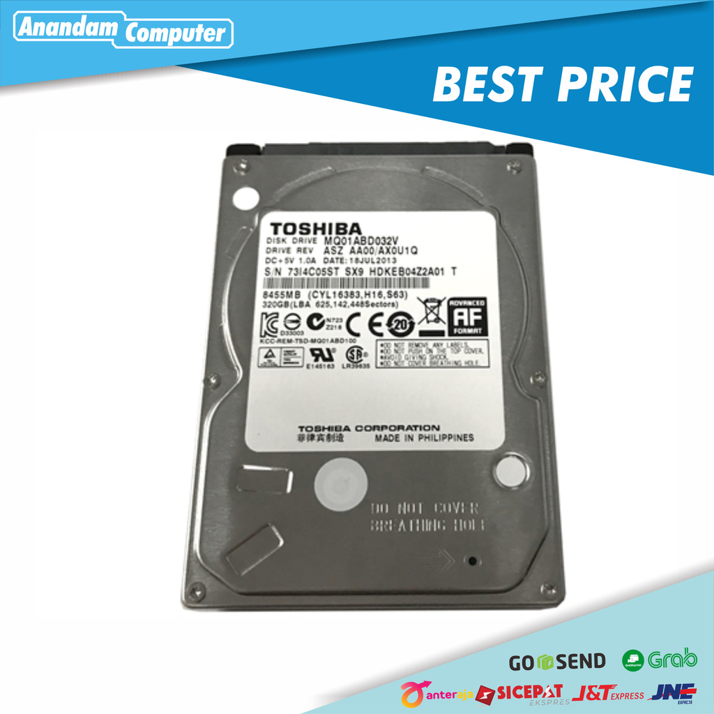 Toshiba 320GB - 2,5&quot; Internal Hard Drive Garansi Resmi