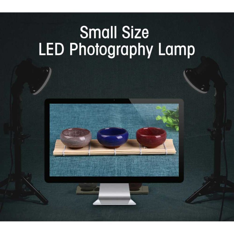 Lampu Foto Lighting Studio Mini 12W Dengan Tripod Light Stand 37CM