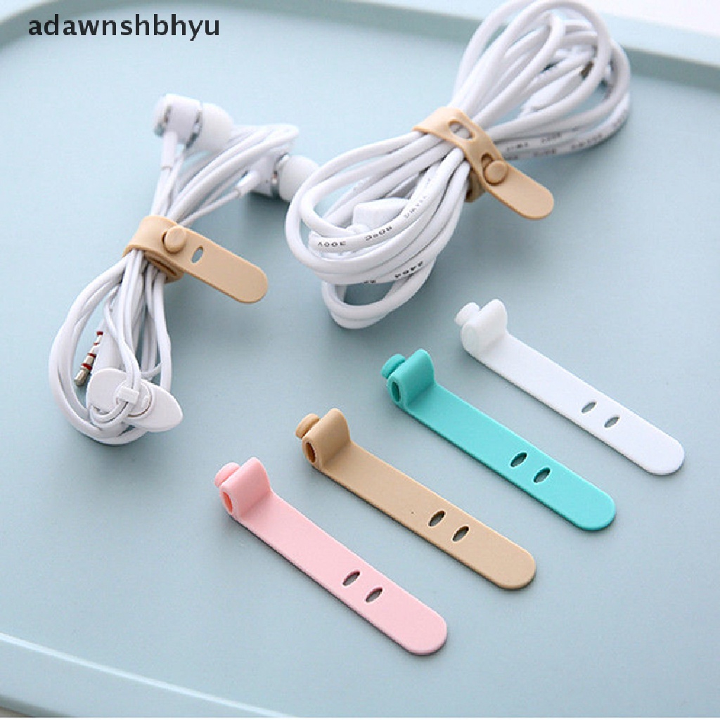 Adawnshbhyu Silicone Kabel Data Organizer Headphone Cord Finishing Buckle Bungkus Tie Strap