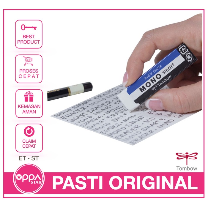 

Kusus Hari Ini Eraser / Penghapus Tombow Mono Smart Medium White Et-St Murah