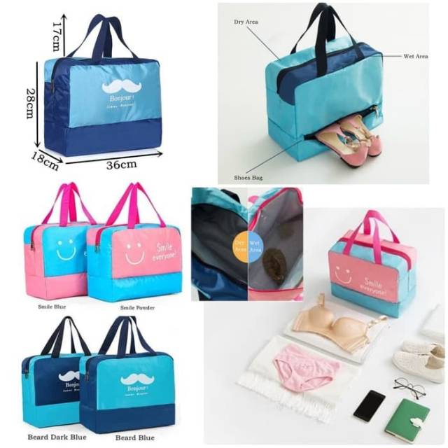 3 Layer Bag Waterproof / Tas 3 Sisi Kering &amp; Basah&amp;Sepatu Sport Beach