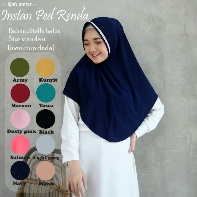 [PROMO]HIJAB / JILBAB TERBARU DENGAN PED RENDA BEST SELLER - BAHAN STELA HALUS