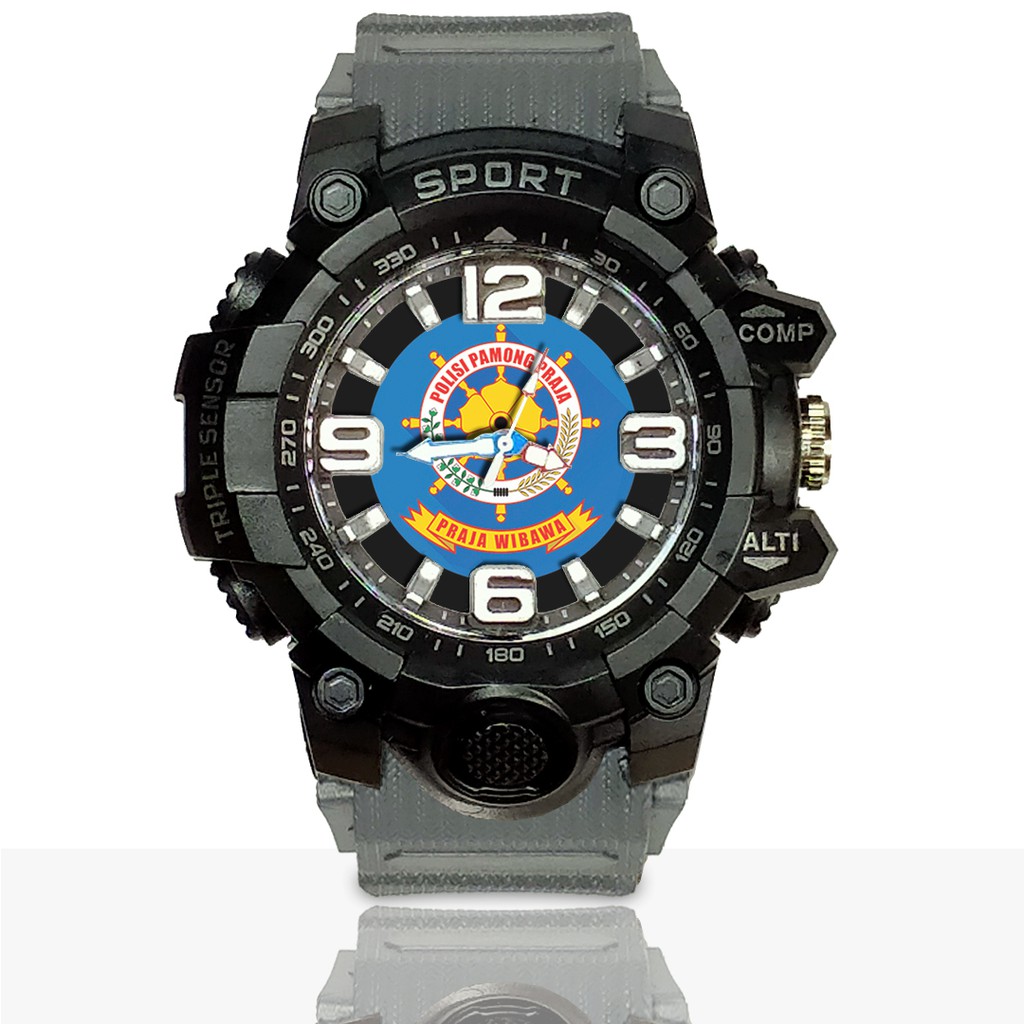 Jam Tangan Custom POLISI PAMONG PRAJA Ruber- Water Resistant