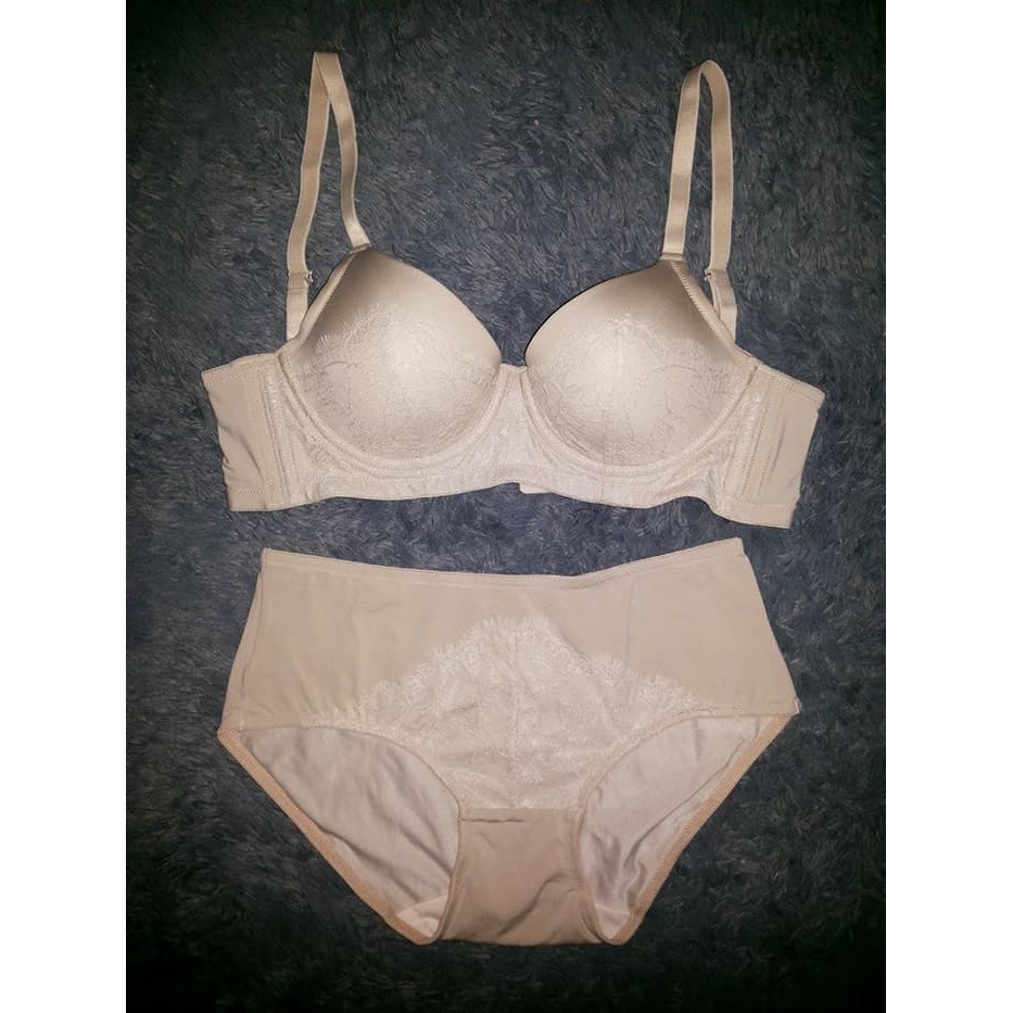 ready bra set with panty amitie nude with lace