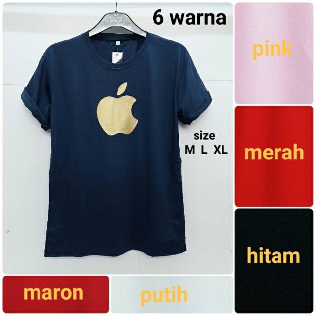 Kaos unisex apple ukuran jumbo