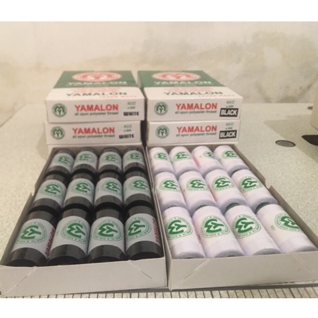 Benang yamalon 500 yard / Benang jahit murah hitam putih