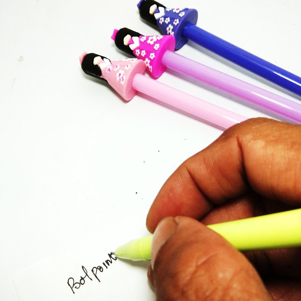 

pulpen bolpoin gel motif boneka jepang alat tulis kantor stationary atk anak