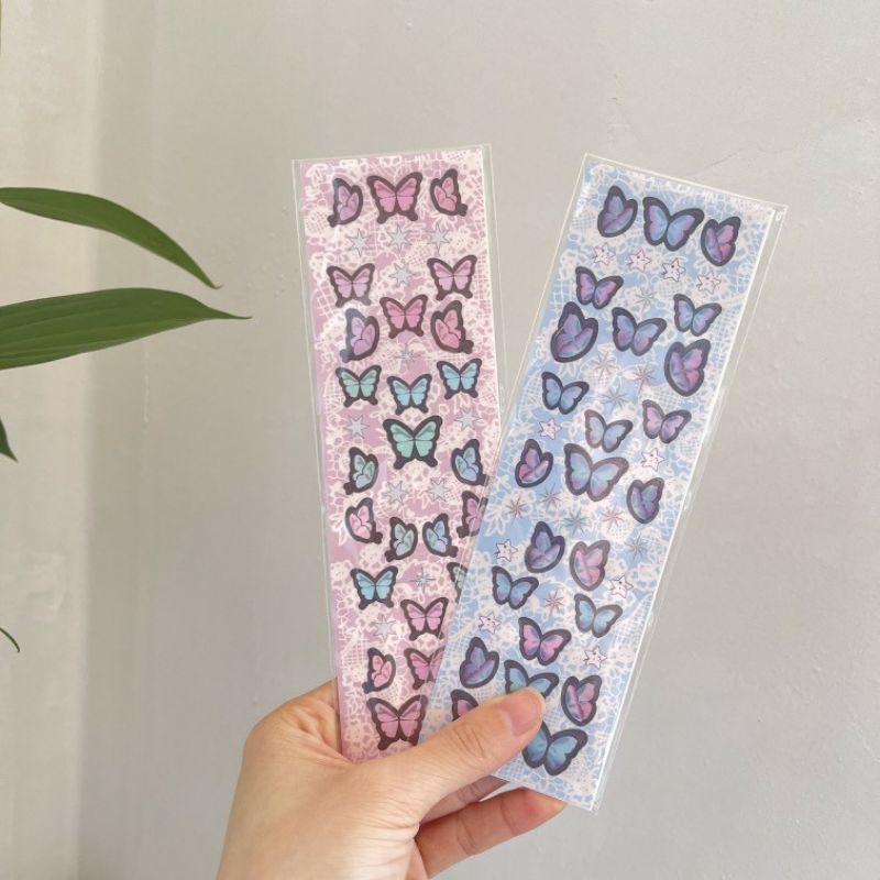 

[stuff.by.nez] 1 pcs Sticker glitter kupu-kupu stiker deco butterfly toploader jurnal binder journaling polcos cute