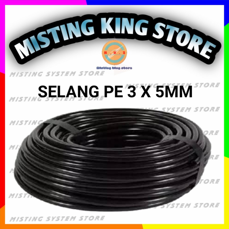 SELANG PE 3 X 5 MM SELANG AIR FERTIGASI HIDROPONIK DRIP DRIPPER TETES