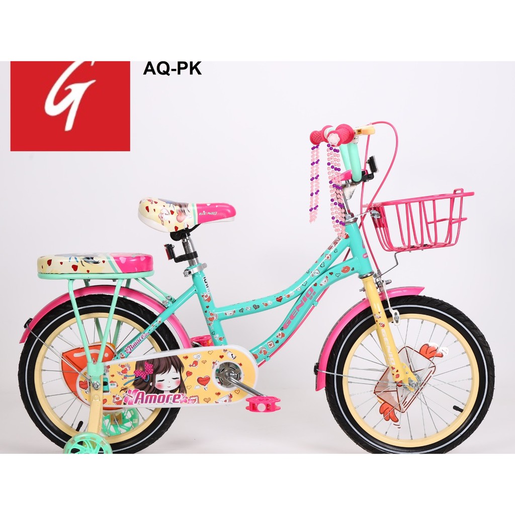 Sepeda Anak Perempuan Genio Kids Amore 12 16 18 inch Keranjang Boncengan-2