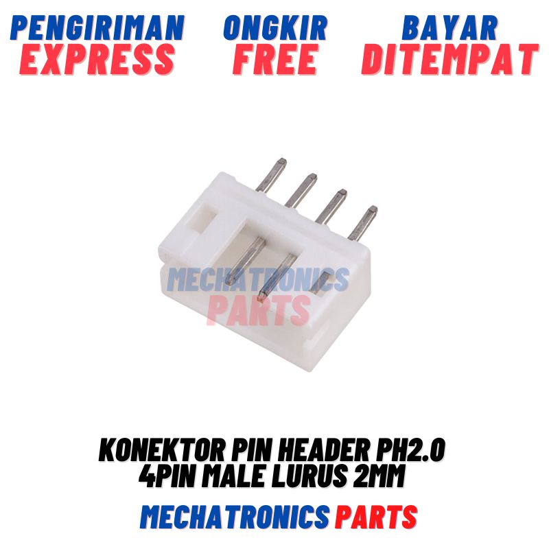 Konektor Pin Header PH2.0 4Pin Male Lurus 4P PH 2.0mm 2mm Soket Socket Connector