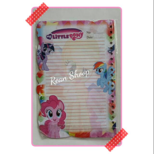 Kertas Isi kertas file binder loose leaf karakter kuda poni my little pony