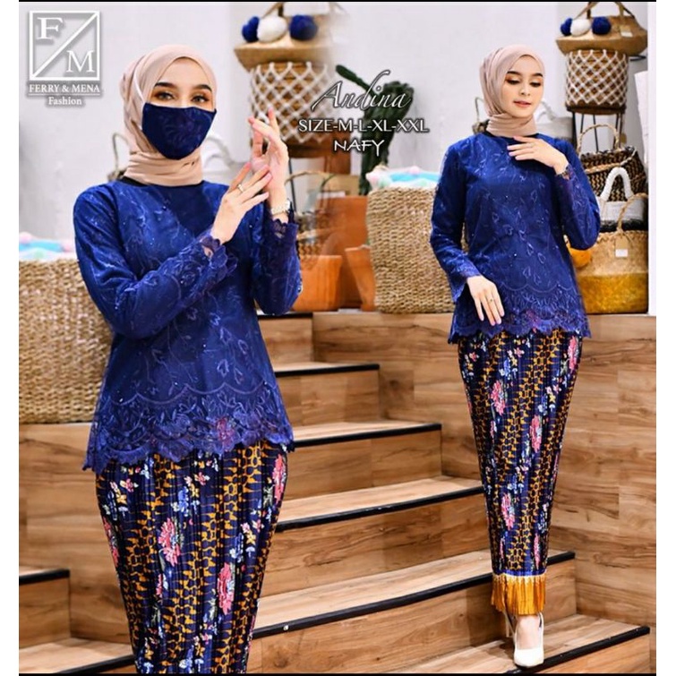 SET BLOUSE ANDINA / KEBAYA BRUKAT / KEBAYA MODERN / OUTFIT BAJU PESTA KEKINIAN / FM