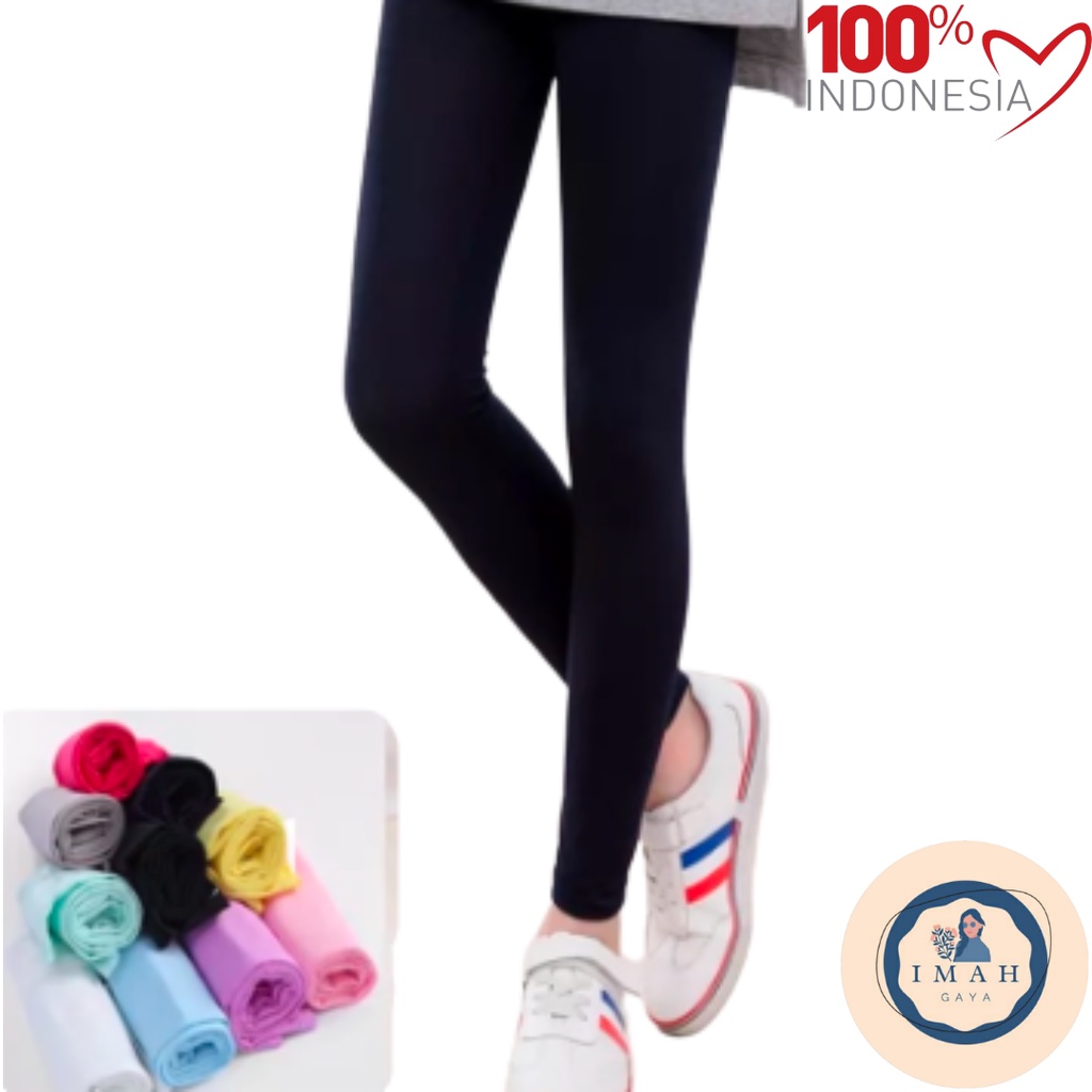 Legging Panjang Anak Perempuan 3 - 12 tahun Polos Spandek Jersey Celana Legging Anak - Anak