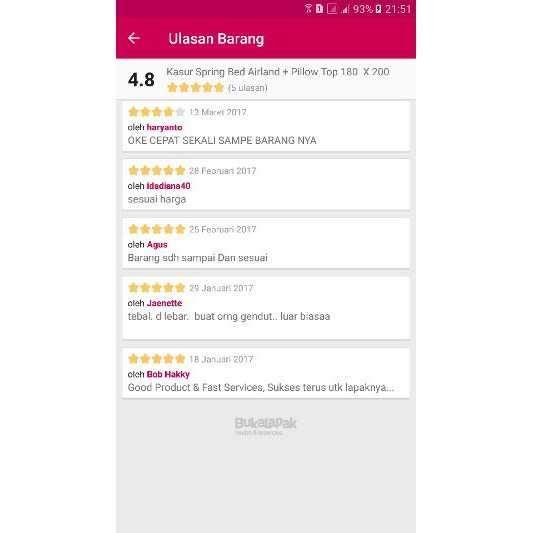 Dijual Kasur Spring Bed Airland   Pillow Top 180  X 200 Diskon