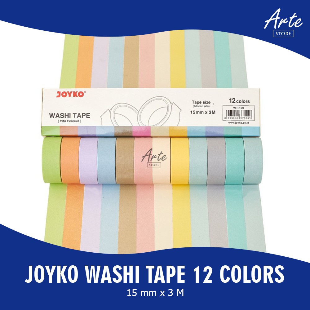 Washi Tape Set Joyko WT-100 12 Warna