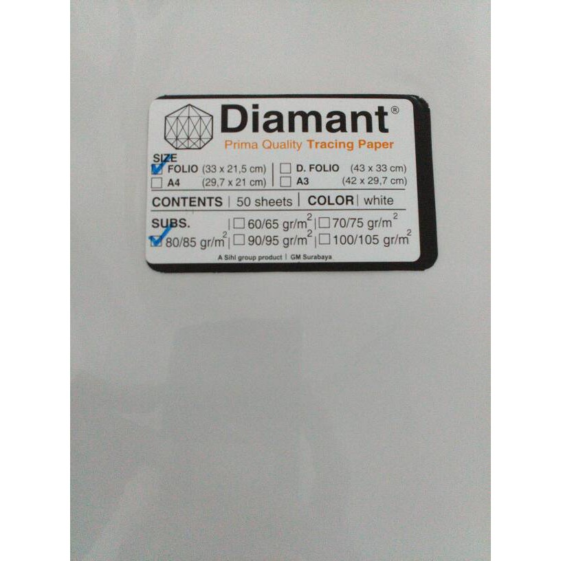 

Murah Kertas Kalkir Diamant Folio 80/85 gr Original