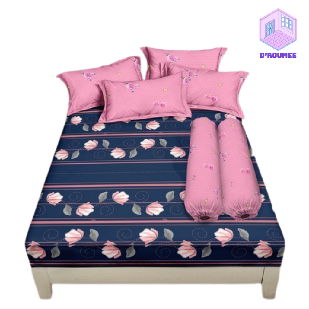 Sprei Aloha Laura Ukuran 160x200 Queen Tinggi 20 Fitted Seprai Flat Seprai