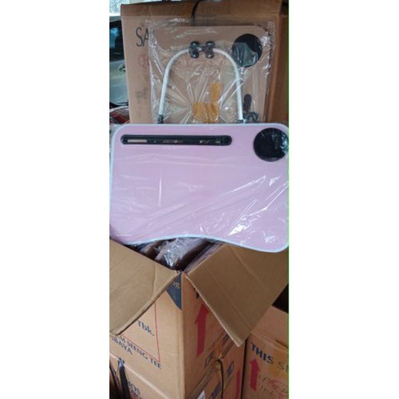 MEJA LAPTOP / MEJA BELAJAR LIPAT LAPTOP DGN TEMPAT GELAS POLOS