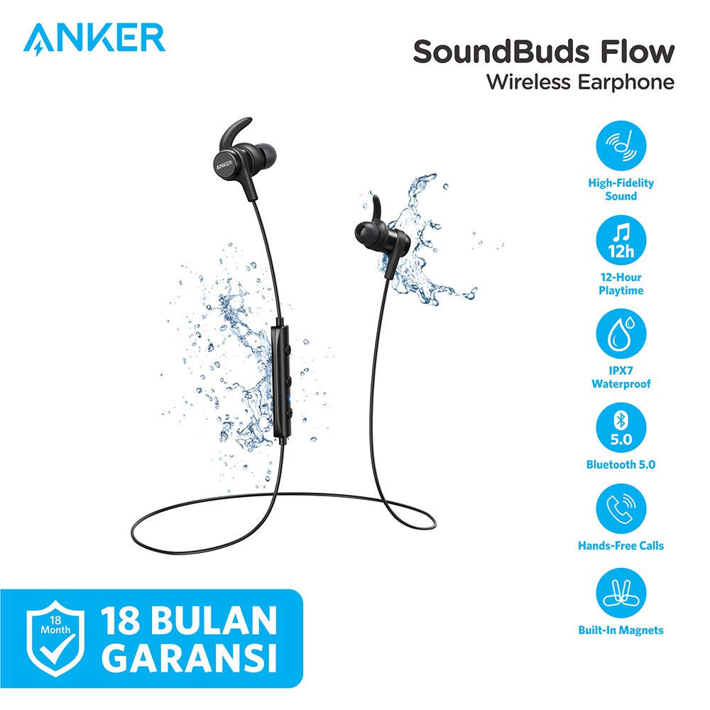 ORIGINAL Anker Soundbuds Flow Bluetooth Earbuds- A3234
