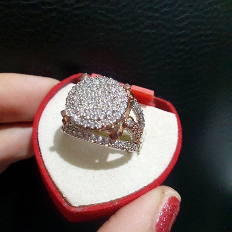 Cincin Zircon Premium Lapis emas mata kilap anti karat anti alergi 4245 size 6 7 8