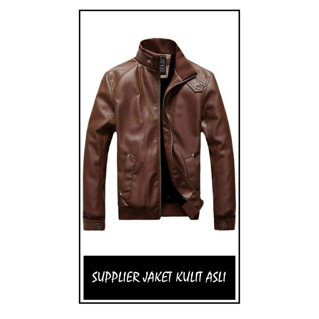 Jual Jaket Kulit Pria Domba Asli Saku Samping Shopee Indonesia