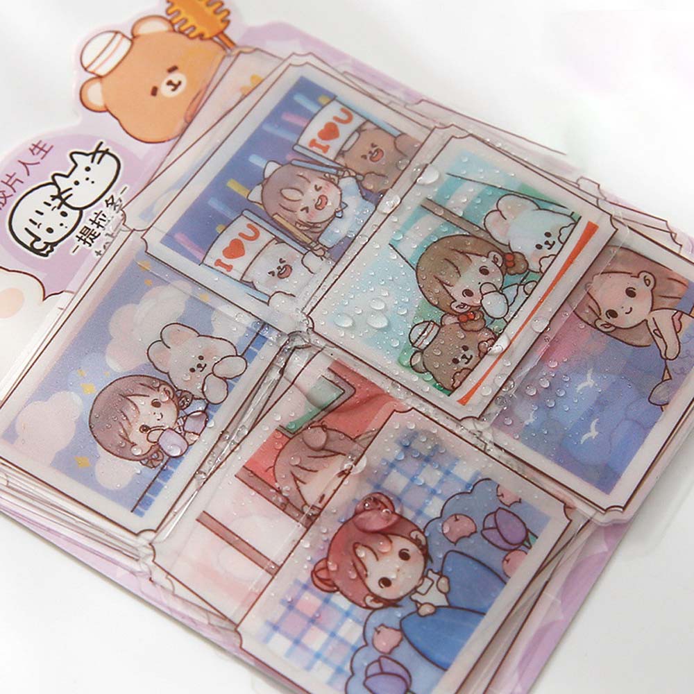 Lanfy Stiker Kertas Motif Kartun Kawaii Untuk Dekorasi Scrapbook / Album / Handbook Handmade Diy