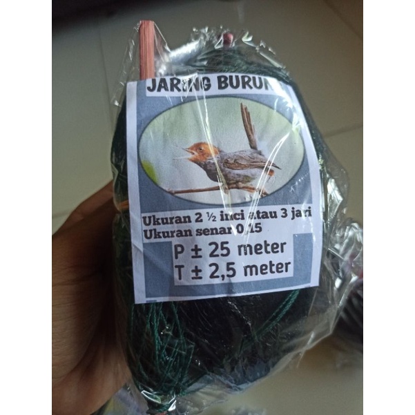 Jaring burung warna hitam siap pakai P25meter