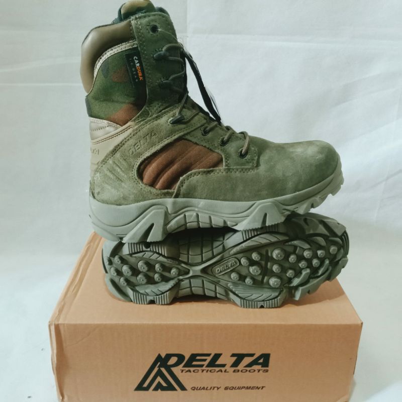sepatu boots delta loreng hijau 8 inch / sepatu boots tactical / import