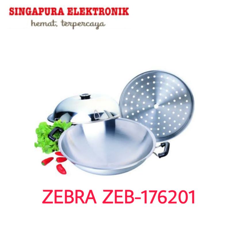 Zebra 5 ply Wok 38cm with steaming ZEB-176201