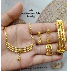 Replika emas 24k,kalung 3bambu cantik mewah persis seperti asli