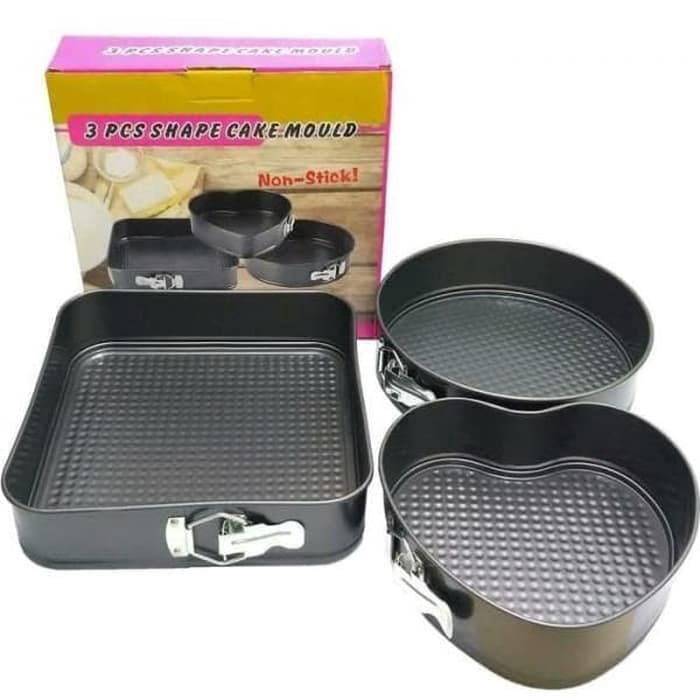 [DEASTORE] LOYANG KUE / CETAKAN KUE ANTI LENGKET SET 3 IN 1 / SET TEFLON CAKE PAN MOLD 3 IN 1