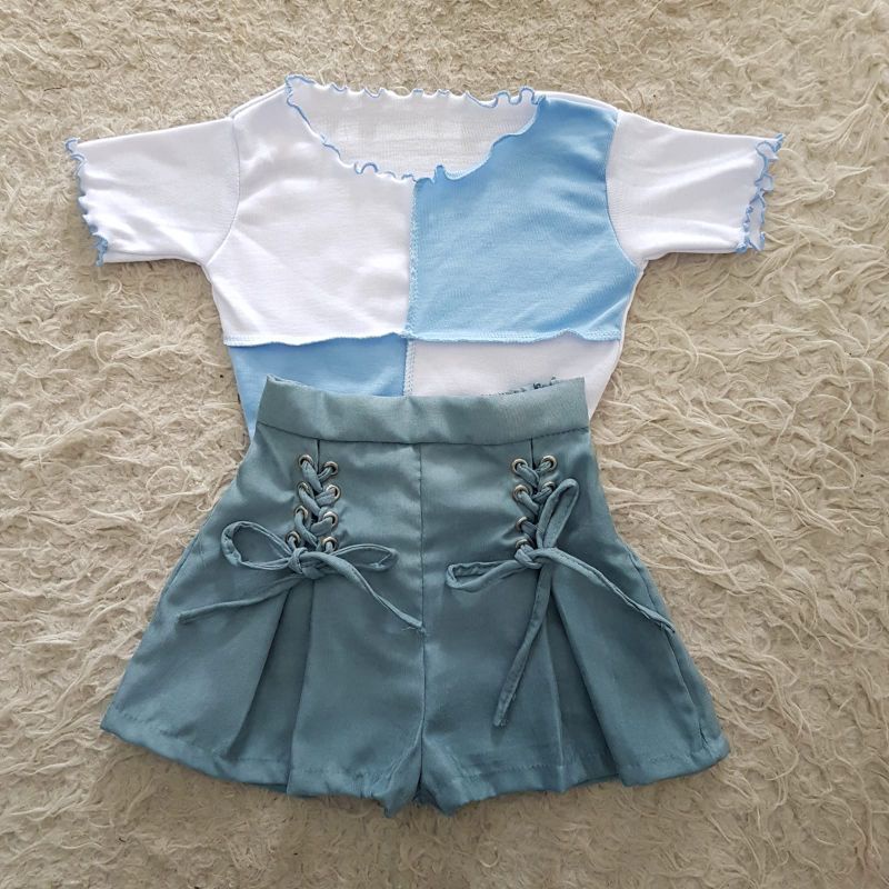 baju bayi ginger skirt set