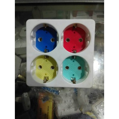 Steker Stop Kontak Multi Socket 4 Lubang Kotak Yunior Loyal