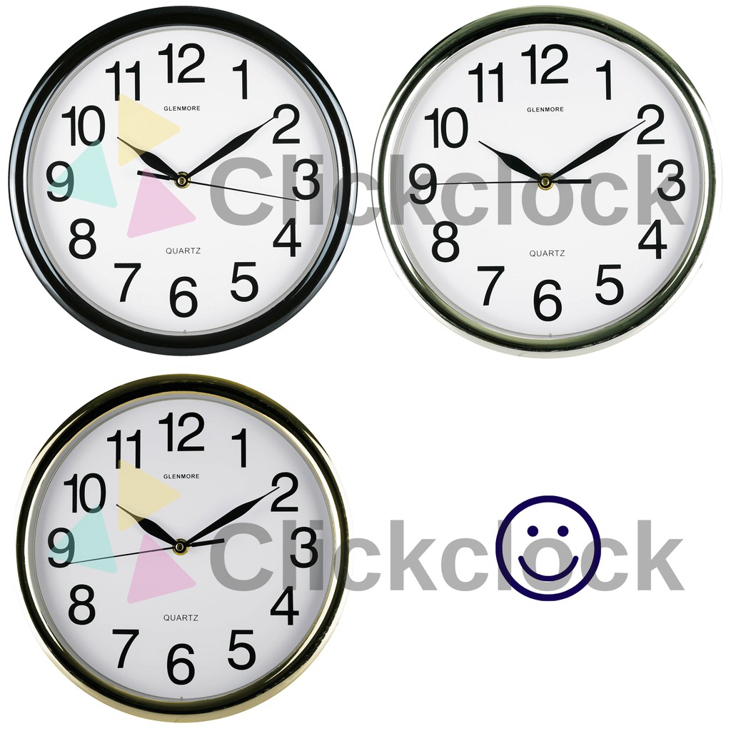 Jam Dinding Quartz Minimalis Gold Silver Gun Glenmore GM-5581P Besar Dekorasi Kamar Unik