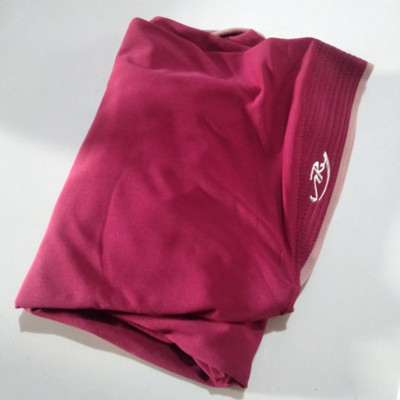(Ori Arey)•Syar'i Lis•Jilbab Instan Jersey Airis Semi Jumbo Lis Syari-Marun