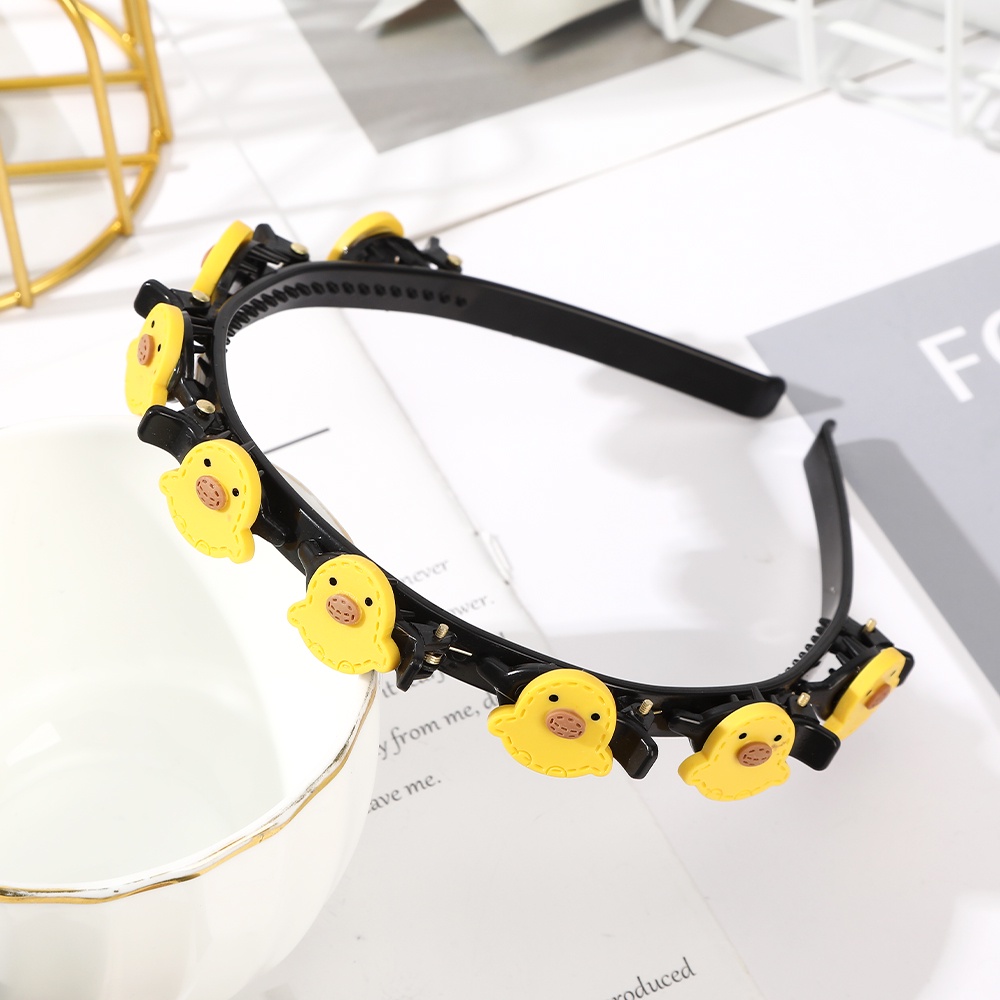 Korean Fashion Children Cute Headband with Clip Bangs Braided Hair Band for Kids Hair Accessories