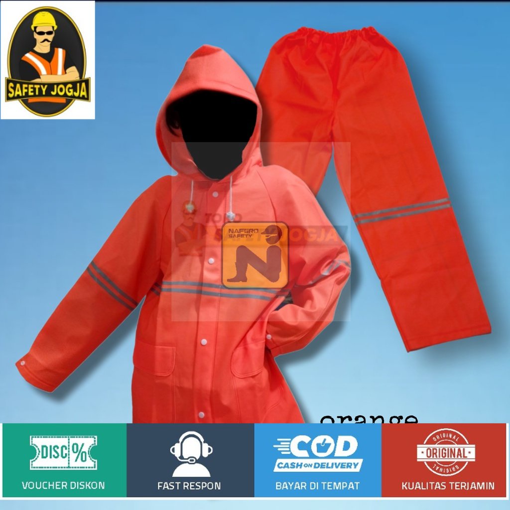 JAS HUJAN PROYEK SAFETY BAJU CELANA RAINSUIT BAHAN PVC POLYCARBONATE TEBAL DAN TIDAK LECEK PREMIUM