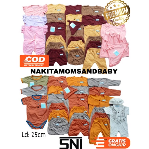 Paket Platinum Perlengkapan Baju Bayi celana kado jumper singlet sarung tangan topi baru lahir dan Jumbo SNI 30pcs Promo 8.8